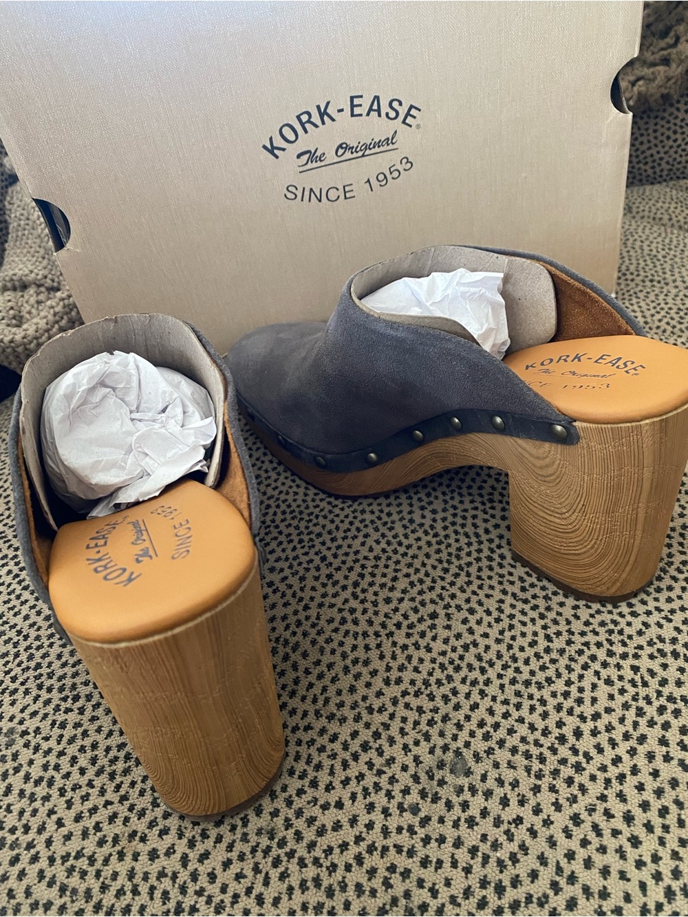 Kork Ease Sudbury gray suede clogs 8 NEW NIB - Picture 4 of 4